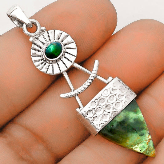 Chrome Chalcedony & Black Ethiopian Opal Pendant P-1193 SDP123158