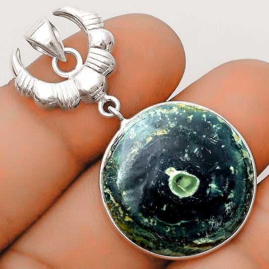 Crescent Moon - Star Galaxy Jasper Pendant P-1232 SDP123173
