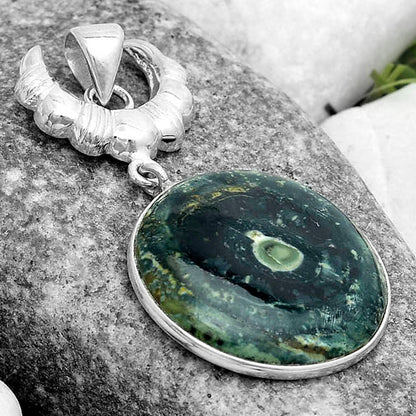 Crescent Moon - Star Galaxy Jasper Pendant P-1232 SDP123173