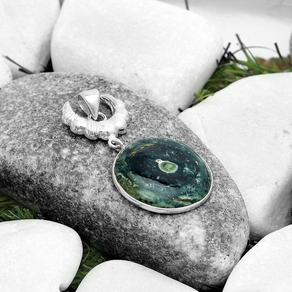 Crescent Moon - Star Galaxy Jasper Pendant P-1232 SDP123173