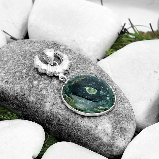 Crescent Moon - Star Galaxy Jasper Pendant P-1232 SDP123173