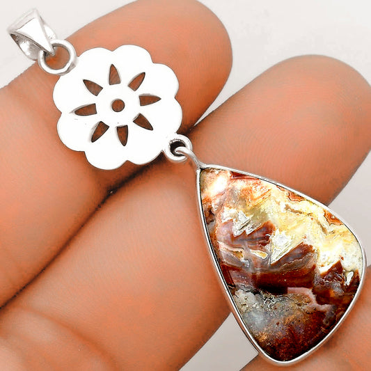 Natural Laguna Lace Agate - Mexican Pendant P-1634 SDP123195