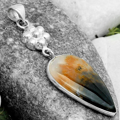 Natural Robinson Ranch Plume Agate Pendant P-1211 SDP123199