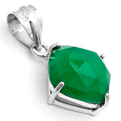 Faceted Natural Green Onyx Pendant P-1013 SDP123249