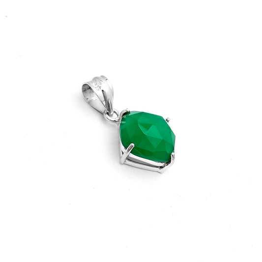 Faceted Natural Green Onyx Pendant P-1013 SDP123249