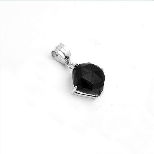 Faceted Natural Black Onyx - Brazil Pendant P-1013 SDP123256
