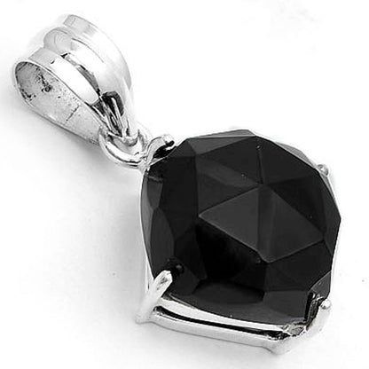 Faceted Natural Black Onyx - Brazil Pendant P-1013 SDP123273