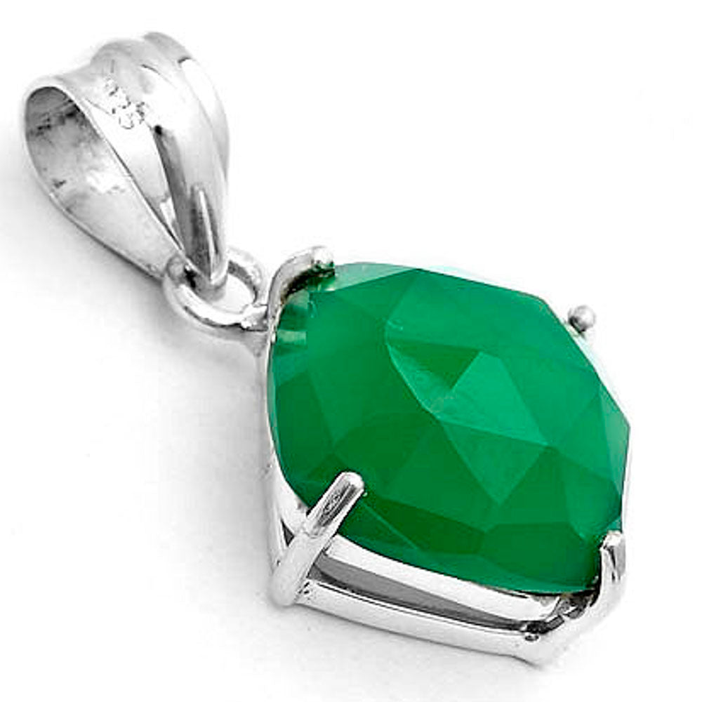 Faceted Natural Green Onyx Pendant P-1013 SDP123308