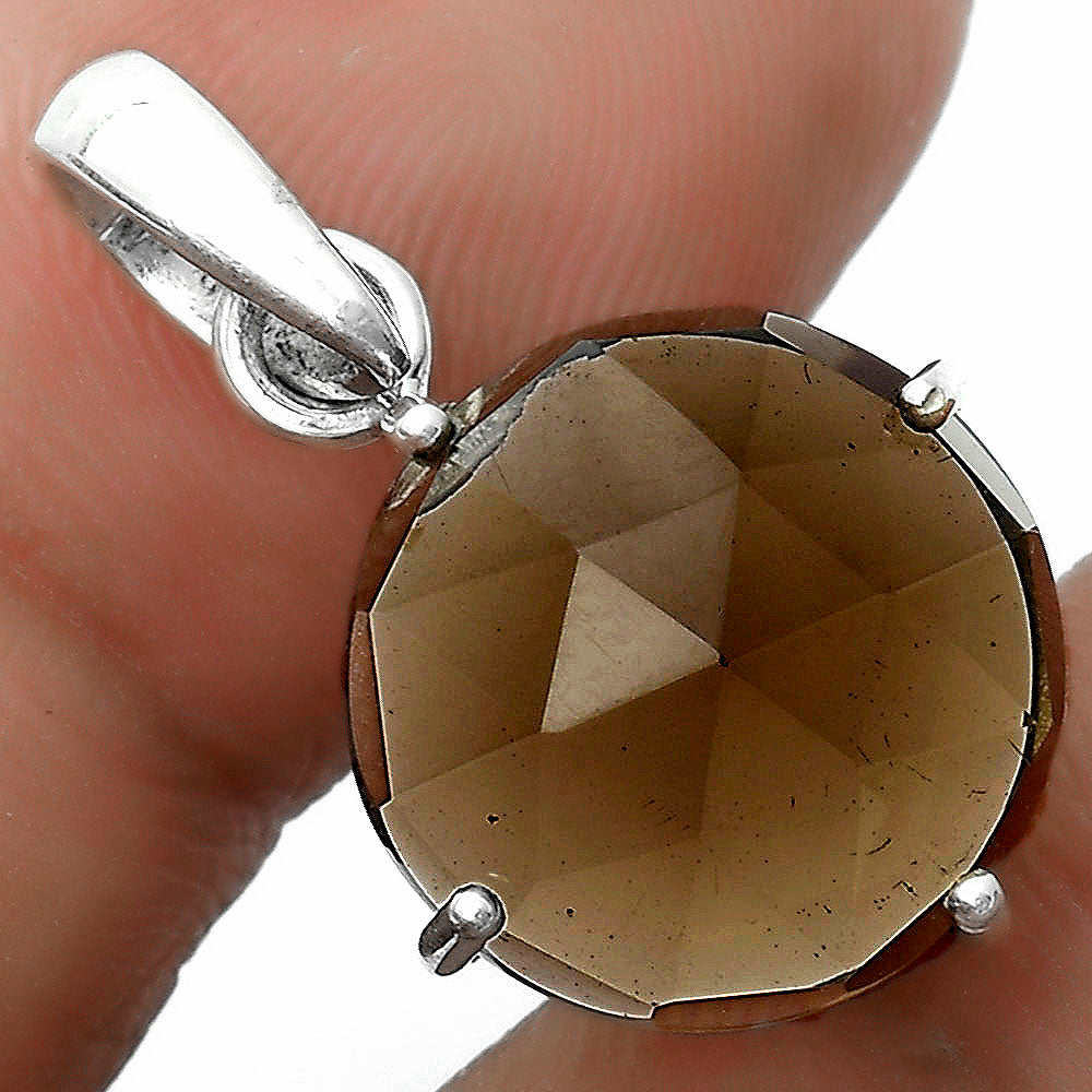 Faceted Natural Smoky Quartz - Brazil Pendant P-1013 SDP123317
