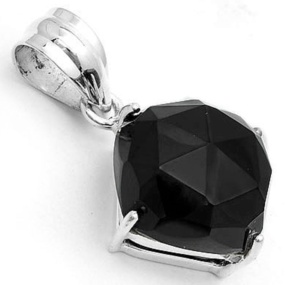 Faceted Natural Black Onyx - Brazil Pendant P-1013 SDP123329