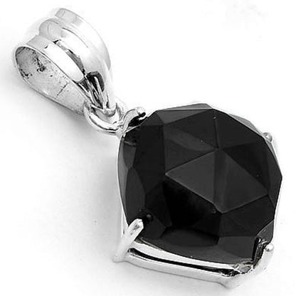 Faceted Natural Black Onyx - Brazil Pendant P-1013 SDP123329