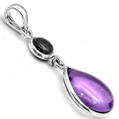 Amethyst Cab - Brazil & Black Onyx Pendant P-1098 SDP123352