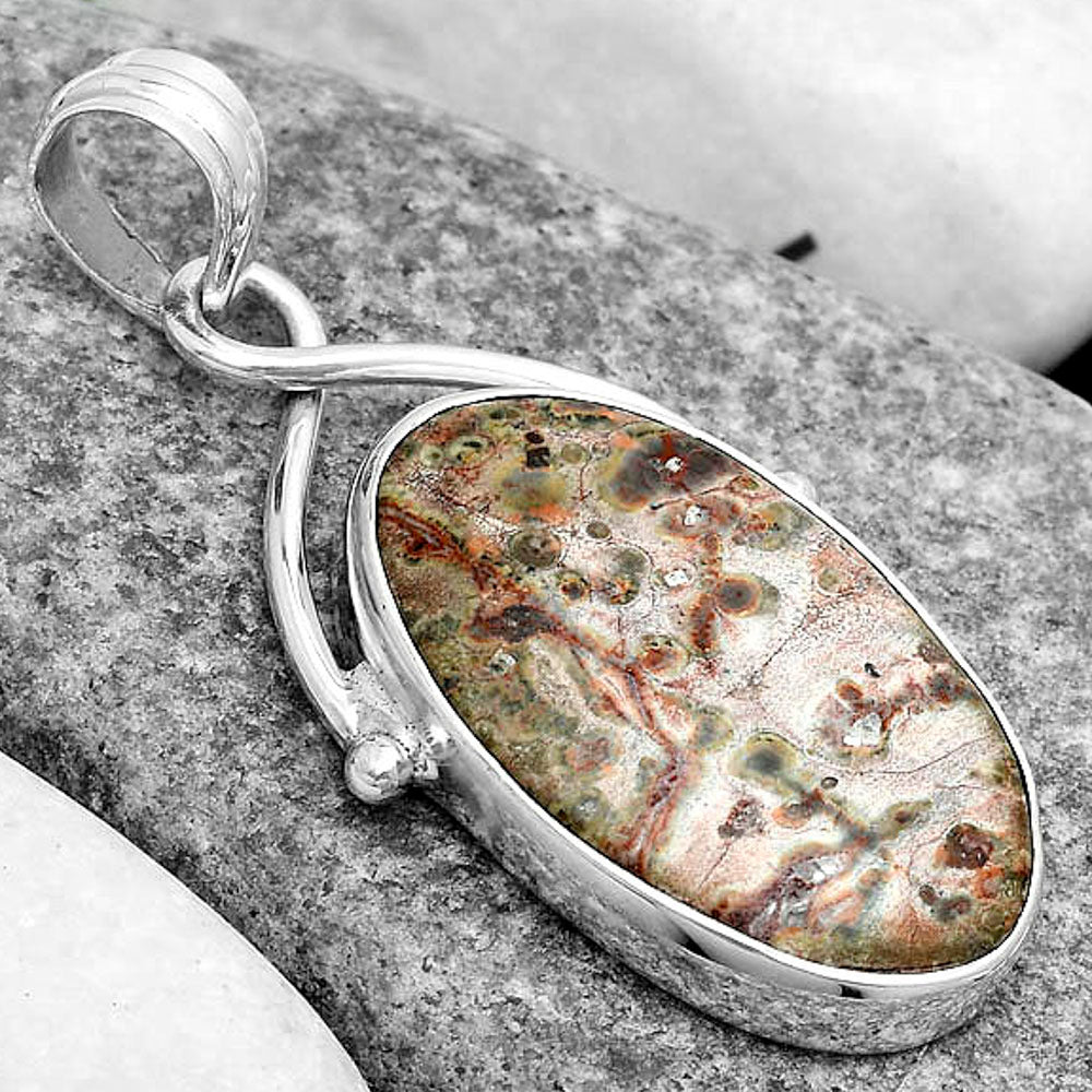 Natural Leopard Skin Jasper Pendant P-1031 SDP123404