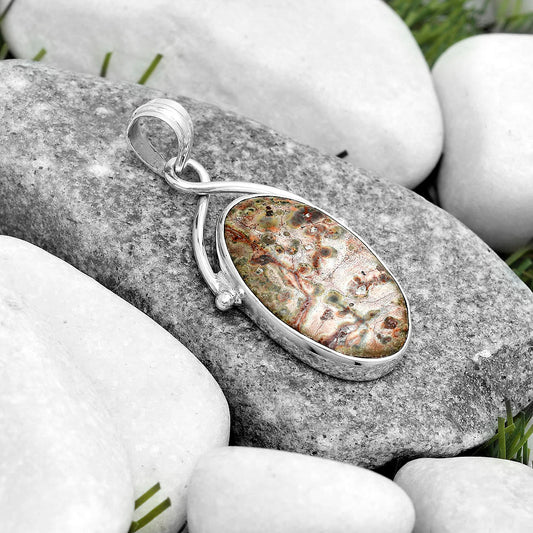 Natural Leopard Skin Jasper Pendant P-1031 SDP123404