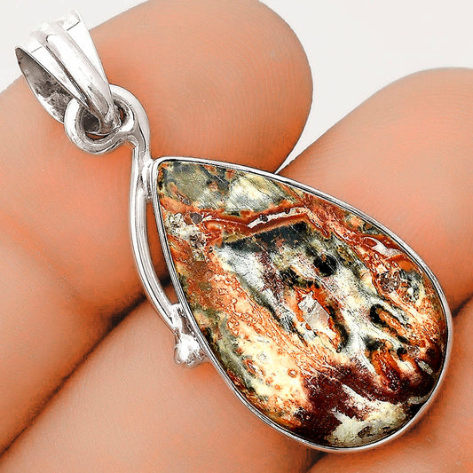 Natural Leopard Skin Jasper Pendant P-1099 SDP123484