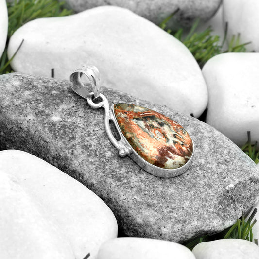 Natural Leopard Skin Jasper Pendant P-1099 SDP123484
