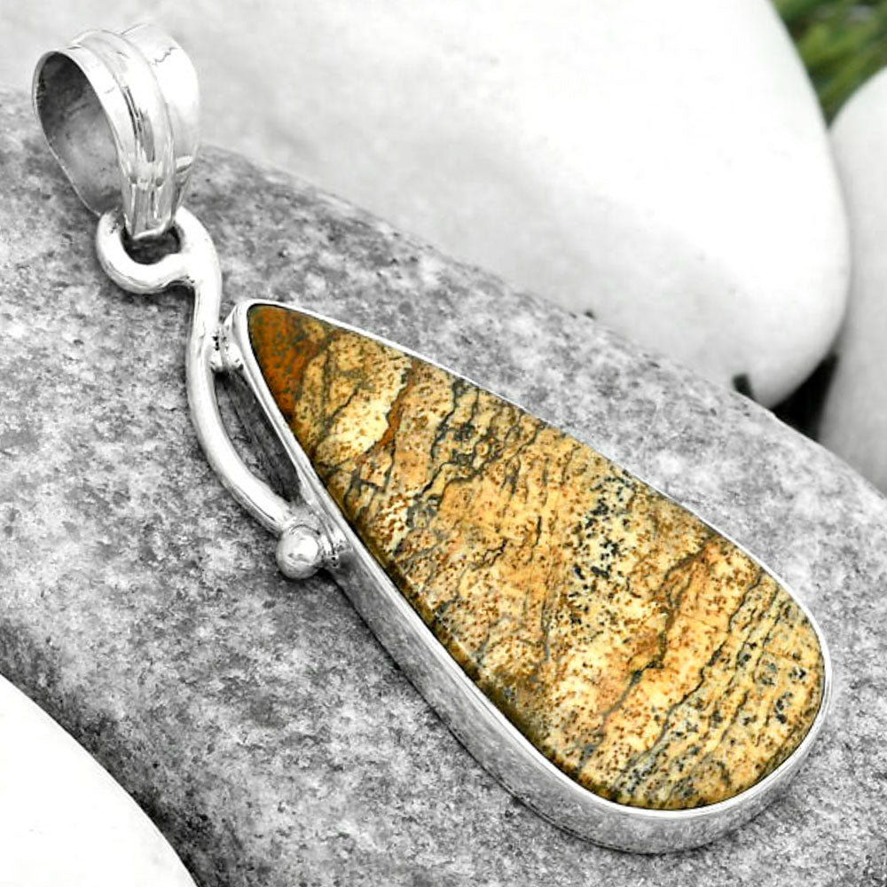 Natural Picture Jasper Pendant P-1099 SDP123485