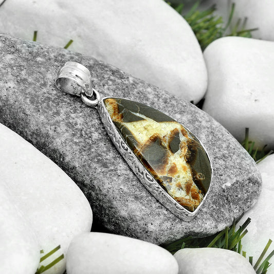 Natural Yellow Septarian Pendant P-1001 SDP123557