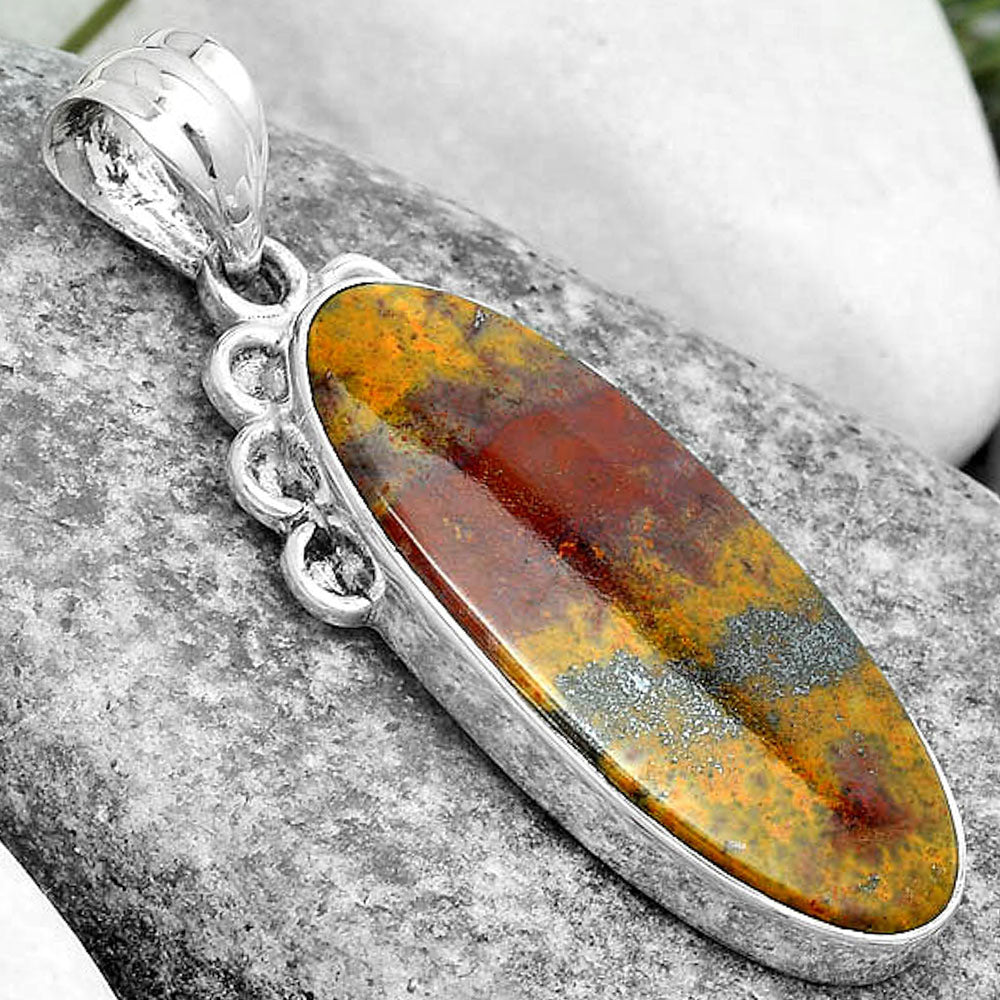 Natural Blood Stone - India Pendant P-1085 SDP123621