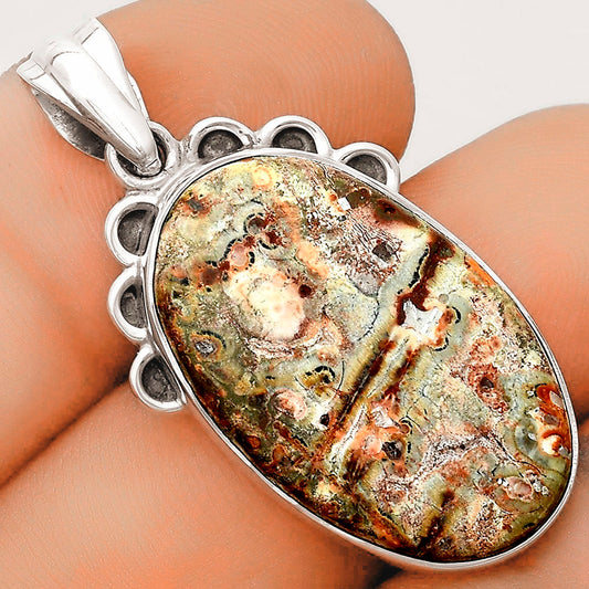 Natural Leopard Skin Jasper Pendant P-1085 SDP123625