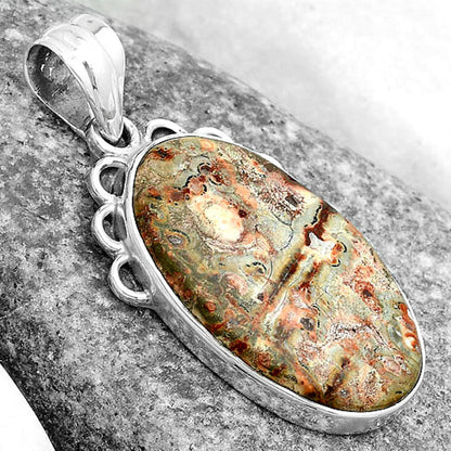 Natural Leopard Skin Jasper Pendant P-1085 SDP123625
