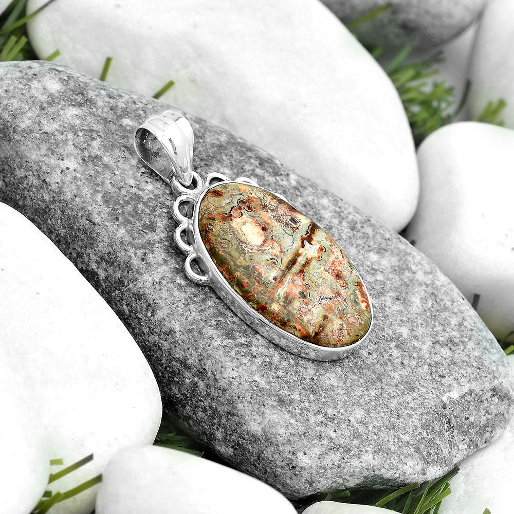 Natural Leopard Skin Jasper Pendant P-1085 SDP123625
