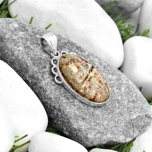 Natural Leopard Skin Jasper Pendant P-1085 SDP123625