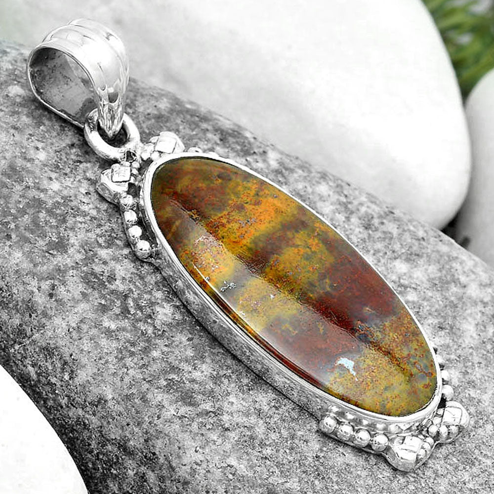 Natural Blood Stone - India Pendant P-1102 SDP123633