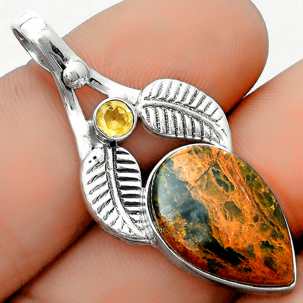 Natural Turkish Rainforest Chrysocolla Pendant P-1416 SDP123681