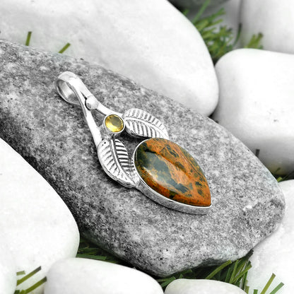 Natural Turkish Rainforest Chrysocolla Pendant P-1416 SDP123681