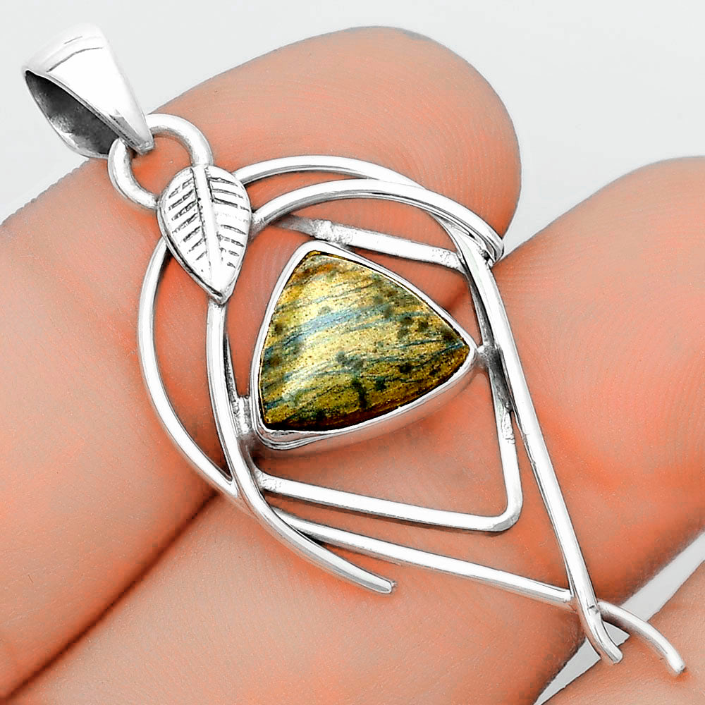 Natural Cyber Web Chrysocolla Stone Pendant P-1504 SDP123754