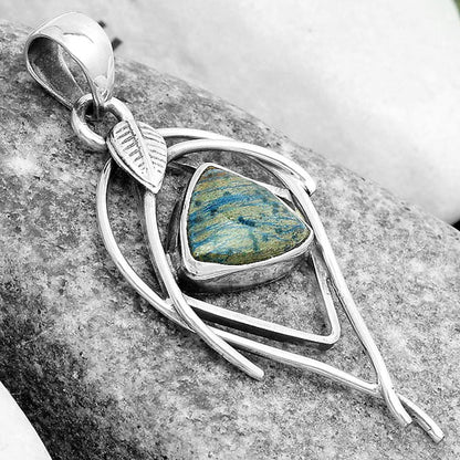 Natural Cyber Web Chrysocolla Stone Pendant P-1504 SDP123754