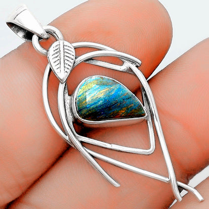 Natural Cyber Web Chrysocolla Stone Pendant P-1504 SDP123770