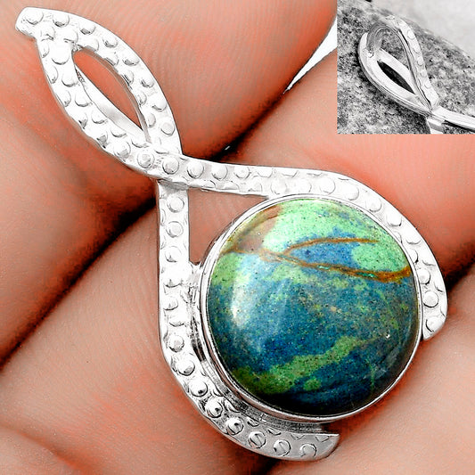 Natural Cyber Web Chrysocolla Stone Pendant P-1549 SDP123779