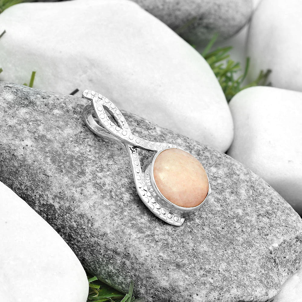 Natural Pink Scolecite Pendant P-1549 SDP123789
