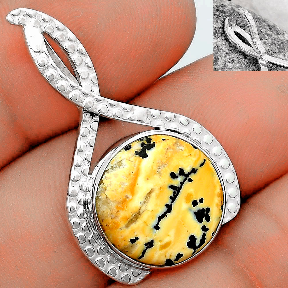 Natural Russian Honey Dendrite Opal Pendant P-1549 SDP123794
