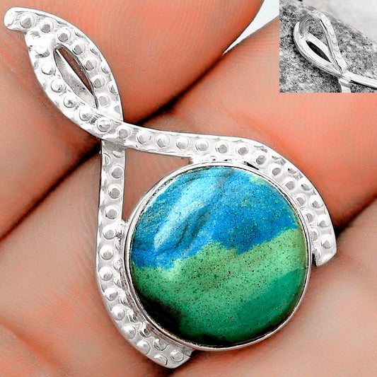 Natural Cyber Web Chrysocolla Stone Pendant P-1549 SDP123805
