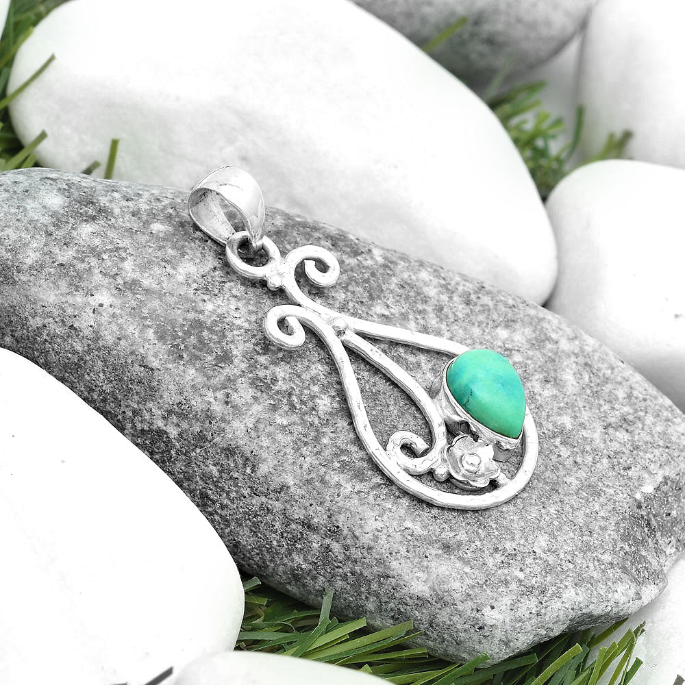 Natural Turquoise Magnesite Pendant P-1714 SDP123876