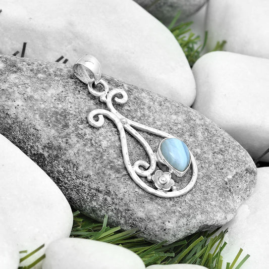 Natural Blue Lace Agate South Africa Pendant P-1714 SDP123879