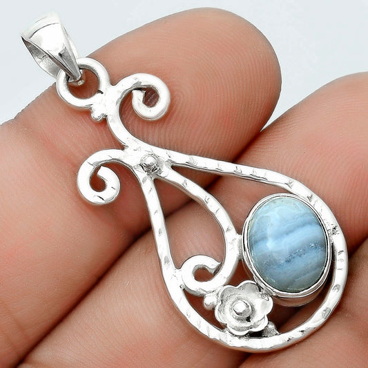 Natural Blue Lace Agate South Africa Pendant P-1714 SDP123894