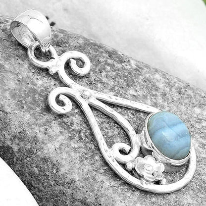 Natural Blue Lace Agate South Africa Pendant P-1714 SDP123894