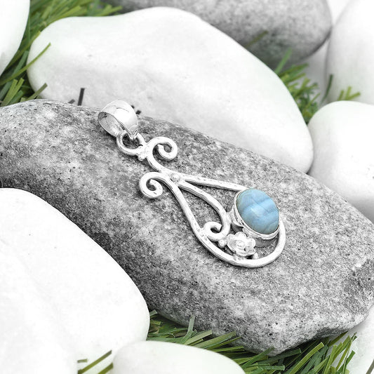 Natural Blue Lace Agate South Africa Pendant P-1714 SDP123894