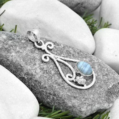 Natural Blue Lace Agate South Africa Pendant P-1714 SDP123911