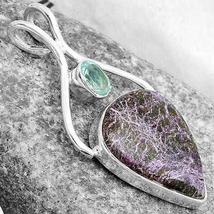 Natural Purpurite & Sky Blue Topaz Pendant P-1038 SDP123939