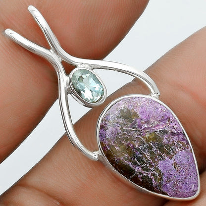 Natural Purpurite & Sky Blue Topaz Pendant P-1038 SDP123941