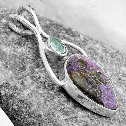Natural Purpurite & Sky Blue Topaz Pendant P-1038 SDP123941