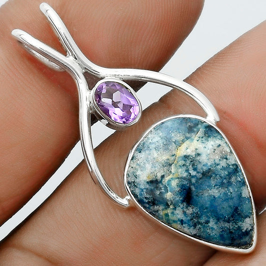 Blue Scheelite - Turkey & Amethyst Pendant P-1038 SDP123944