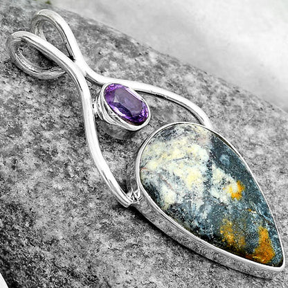 Indian Blanket Jasper & Amethyst Pendant P-1038 SDP123958