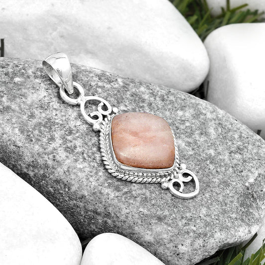 Natural Pink Scolecite Pendant P-1696 SDP124034
