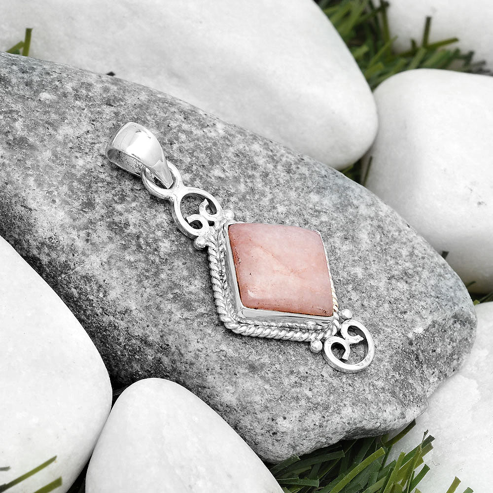 Natural Pink Scolecite Pendant P-1696 SDP124037